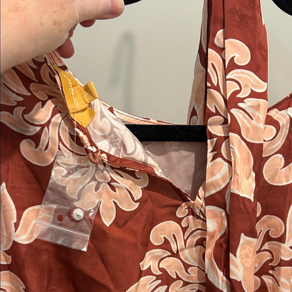 Flying Tomato Rust and Cream Floral Maxi Dress - Picture 6 of 7